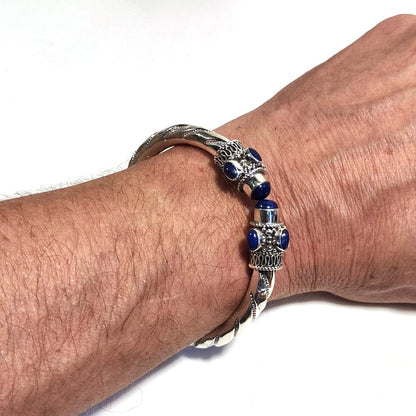Bracciale rigido MAHA con LAPISLAZZULI in argento 925