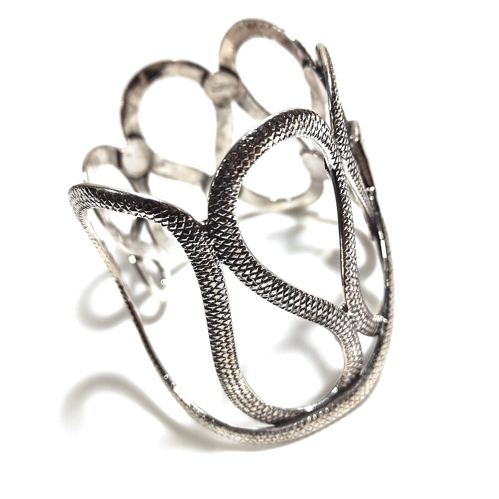 BRACCIALE schiava a forma di SERPENTE in argento 925 - ADAMO