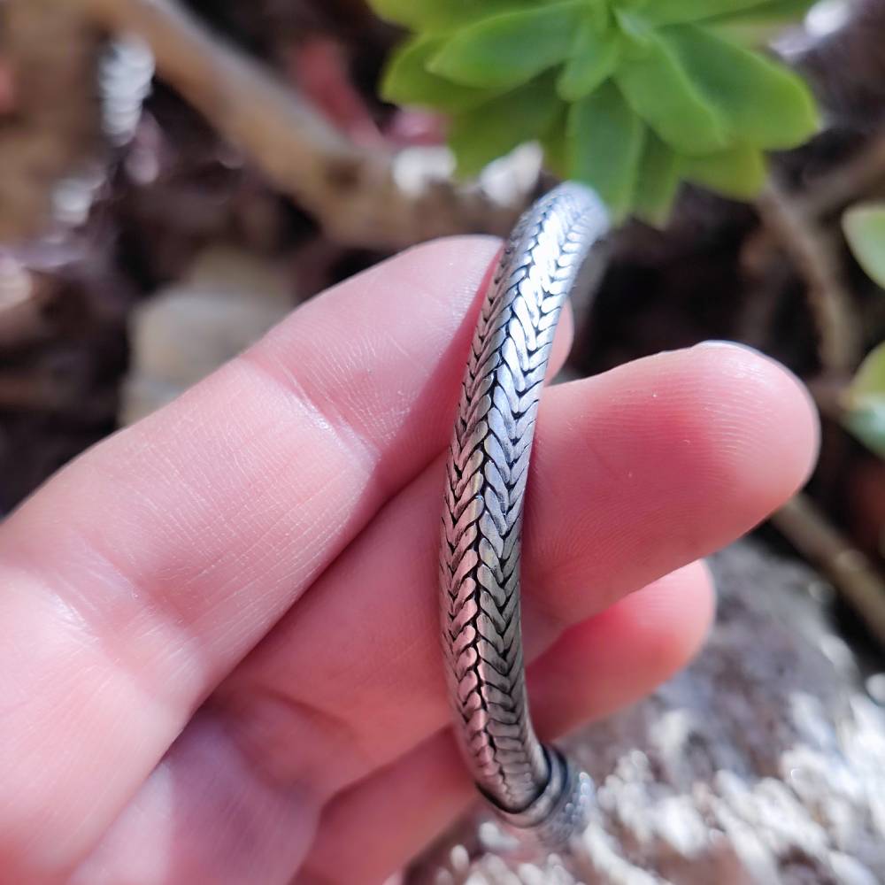 Bracciale snake serpente uomo coda di topo argento 700 S7 Bracciale snake serpente uomo coda di topo argento 700 S7