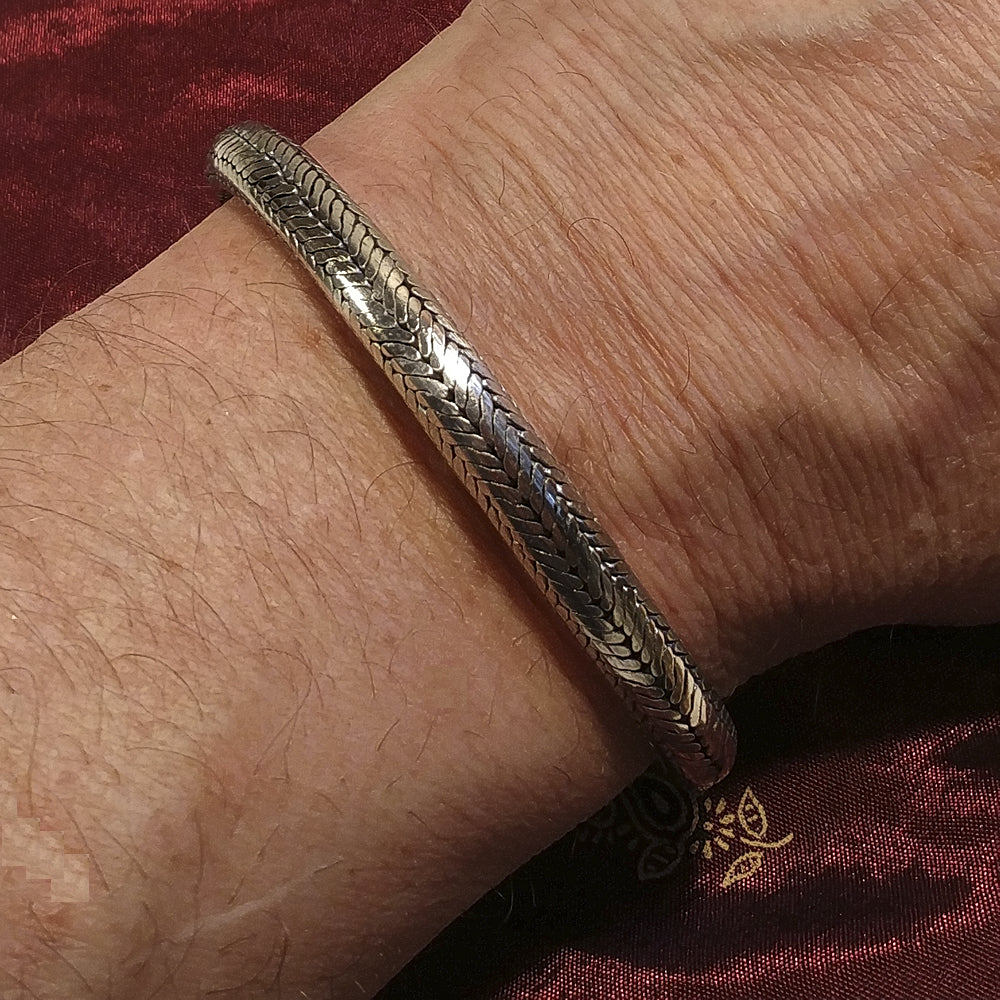 Bracciale Snake argento Uomo Donna mezzo tondo