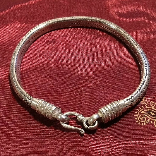 Bracciale Snake argento Uomo Donna mezzo tondo