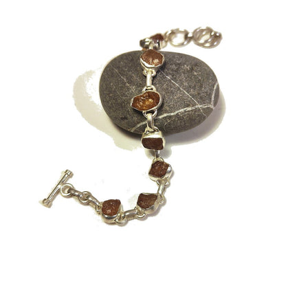 Bracciale con TOPAZIO IMPERIALE grezzo in argento - KIA
