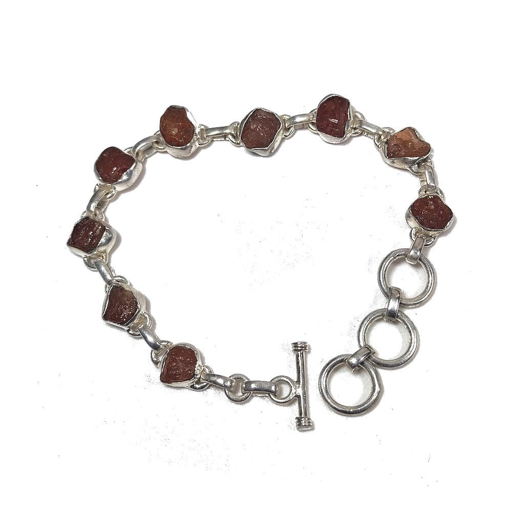 Bracciale con TOPAZIO IMPERIALE grezzo in argento - KIA