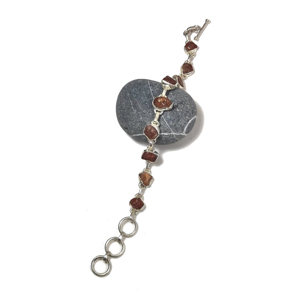 Bracciale con TOPAZIO IMPERIALE grezzo in argento - KIA