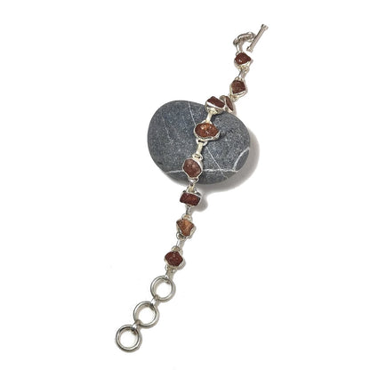 Bracciale con TOPAZIO IMPERIALE grezzo in argento - KIA