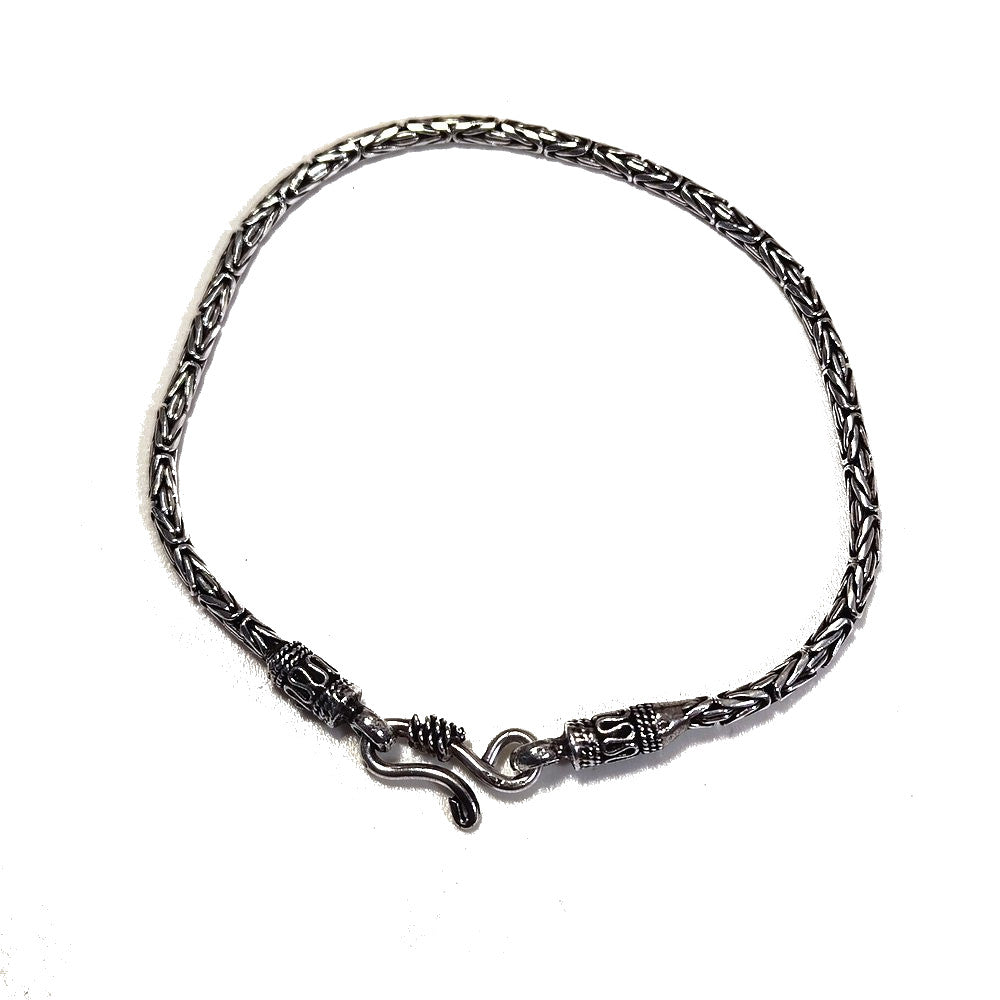 Bracciale in argento da Uomo Maglia Bizantina tonda