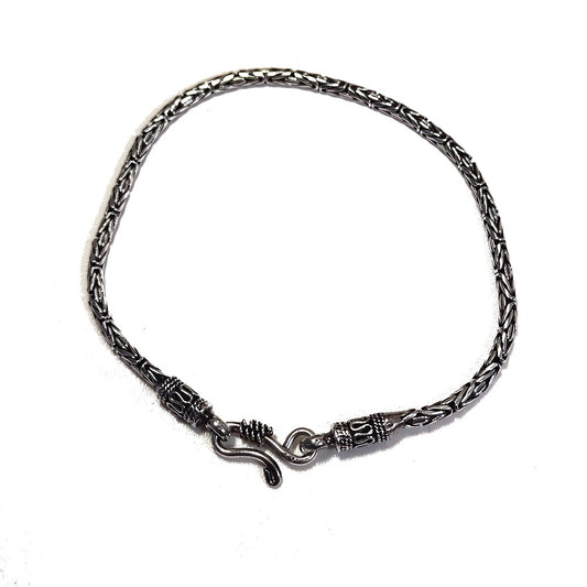 Bracciale in argento da Uomo Maglia Bizantina tonda