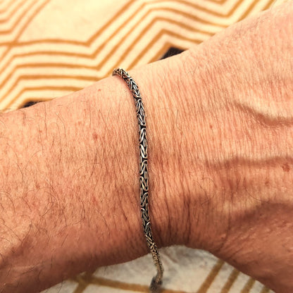 Bracciale in argento da Uomo Maglia Bizantina tonda