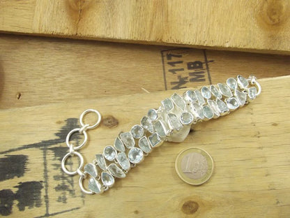 Bracciale ACQUAMARINA grezza argento 925 TOPAZIO – regolabile