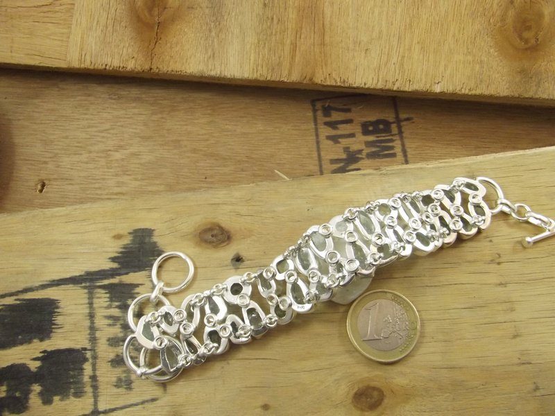 Bracciale ACQUAMARINA grezza argento 925 TOPAZIO – regolabile