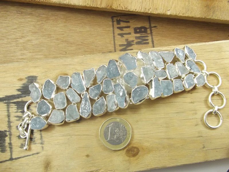 Bracciale ACQUAMARINA grezza argento 925 – immagine2