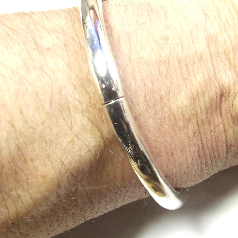 Bracciale rigido in argento 925 cerchio - liscio e aperto