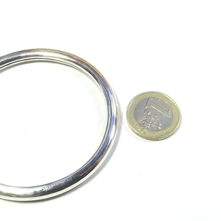 Bracciale rigido in argento 925 cerchio - liscio e aperto