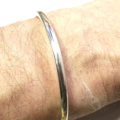 Bracciale rigido in argento 925 cerchio fine - liscio e aperto