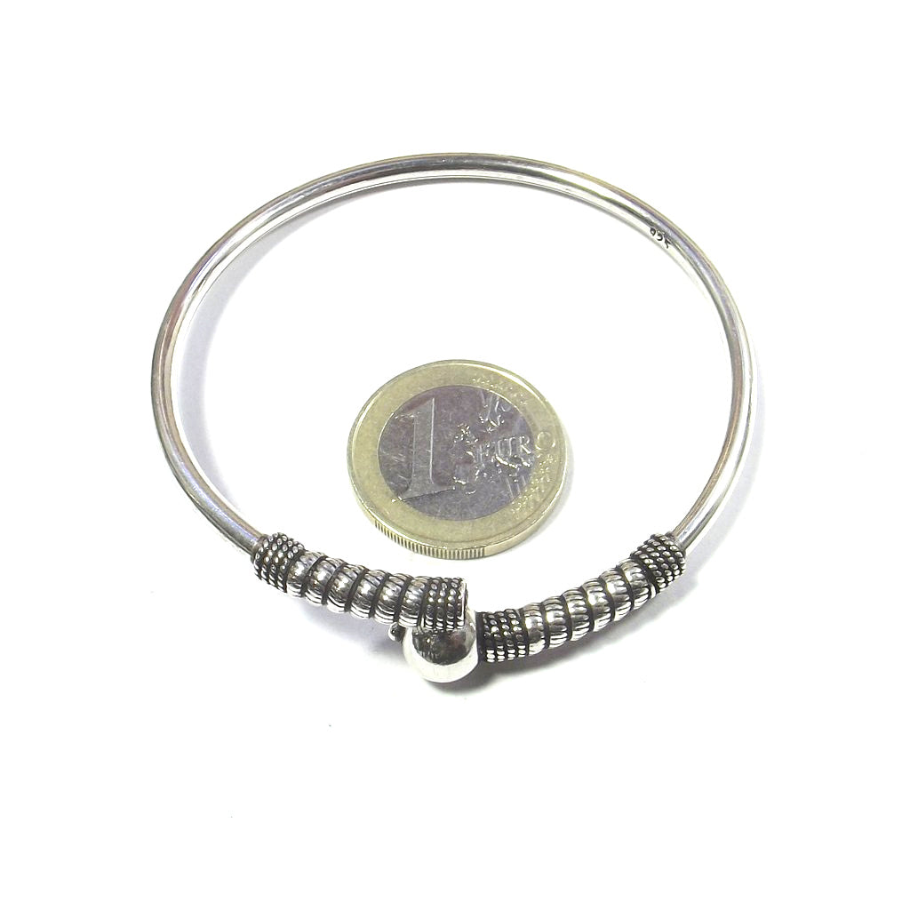 Bracciale argento 925 a cerchio rigido e sfera DANBURE