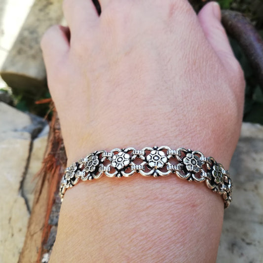 Bracciale etnico KUNDANIKA in argento 925 | Bracciali indiani SNAKE originali - Il mondo di Wit