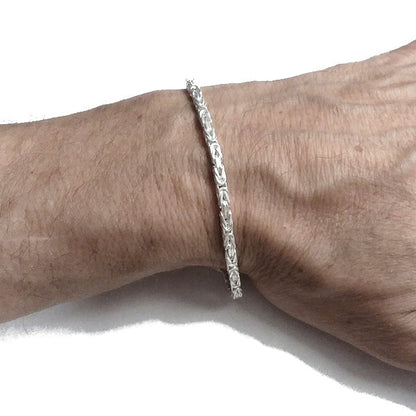 BRACCIALE ARGENTO 925 maglia bizantina