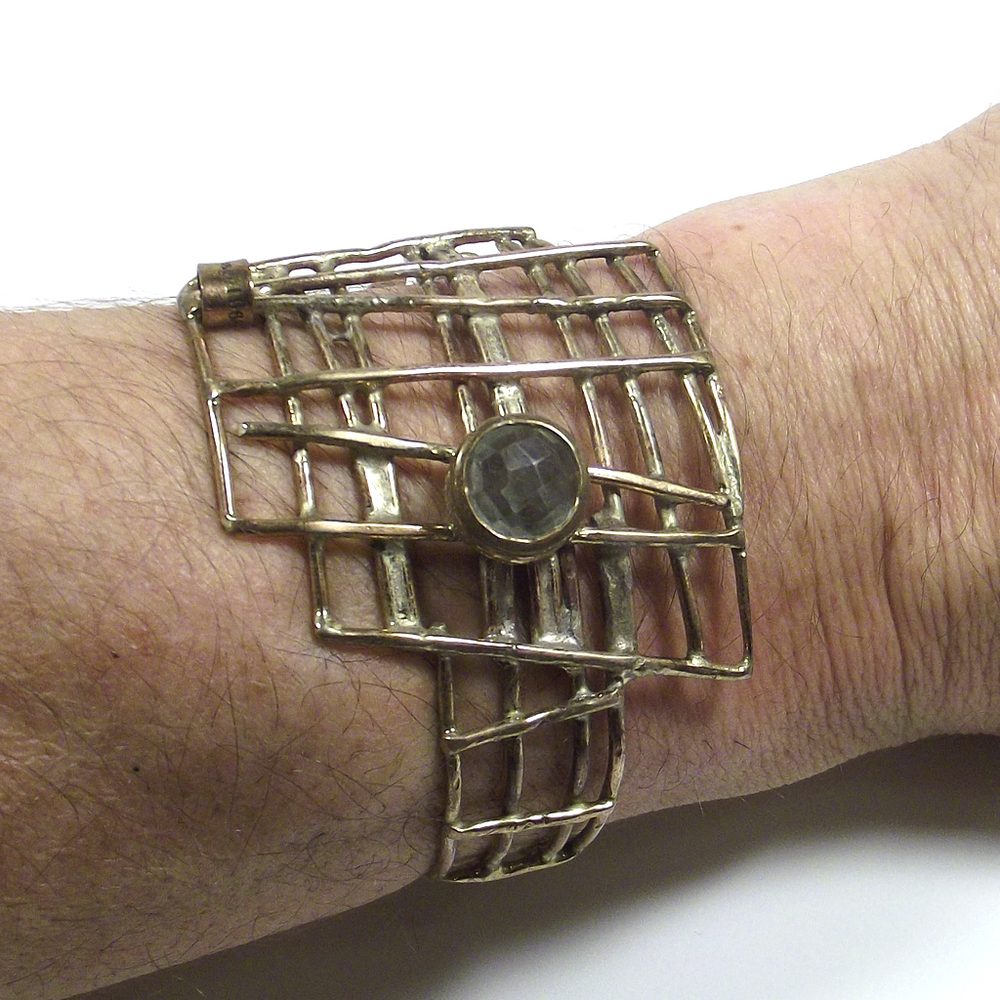 BRACCIALE artigianale con amteista verde - bronzeage1968 | PEZZO UNICO – immagine5