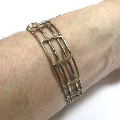 BRACCIALE artigianale con amteista verde - bronzeage1968 | PEZZO UNICO – immagine4