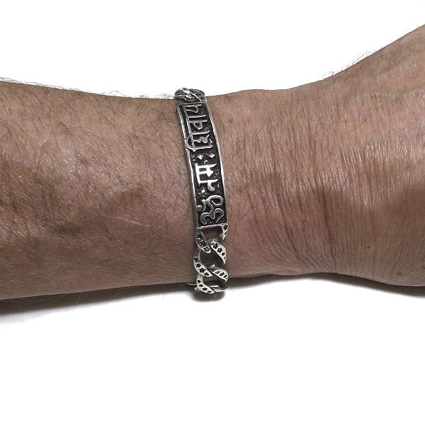 Bracciale OM NAMAH Śivāya in argento 925 | Bracciali indiani SNAKE originali - Il mondo di Wit