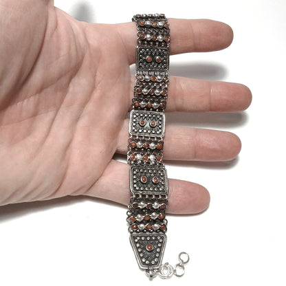 Bracciale ETNICO in argento 925 con Corallo , Perla | GIOIELLI ETNICI