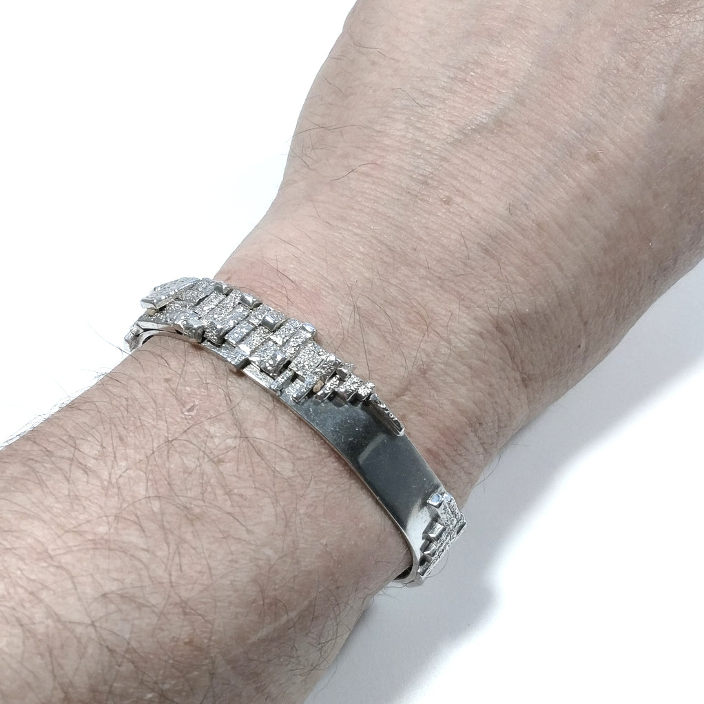 Bracciale rigido d'argento in argento 925 Bracciale artigianale | Bracciale Schiava – immagine3