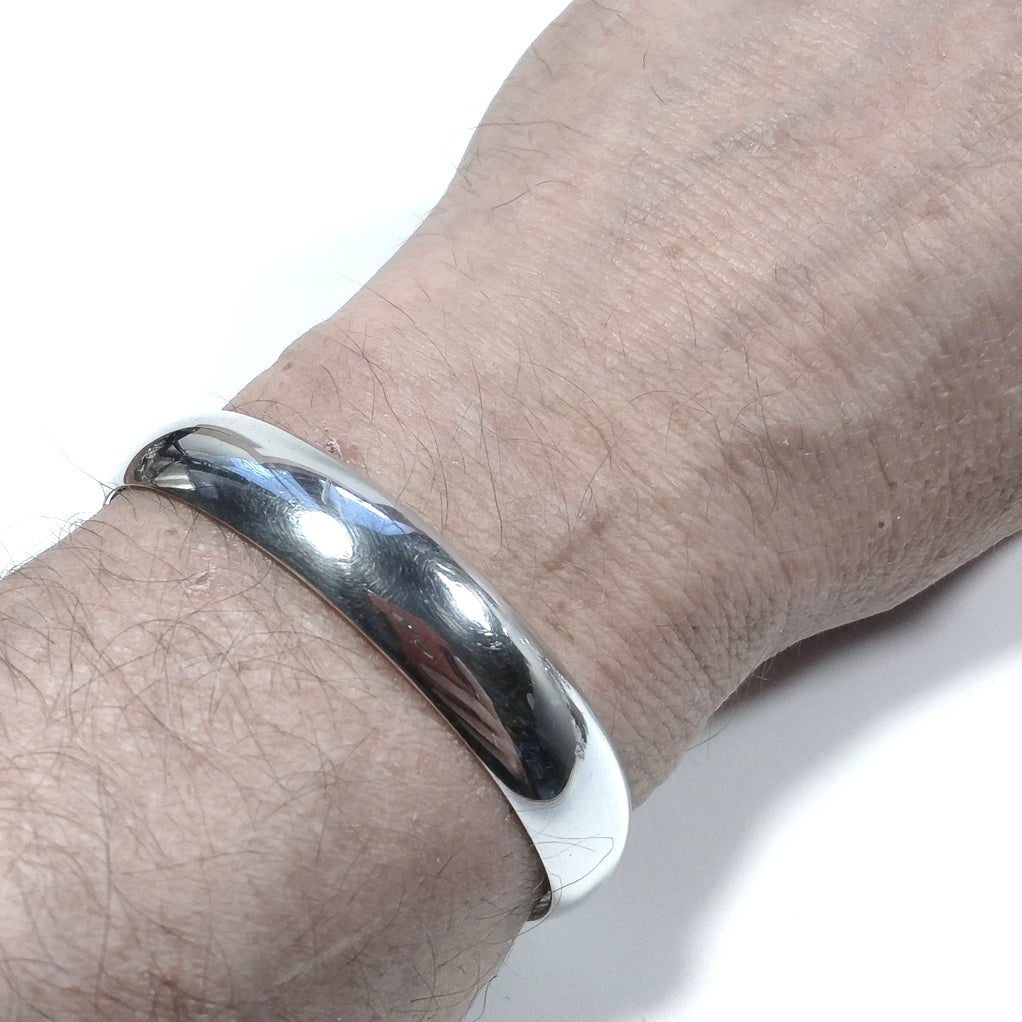 Bracciale rigido d'argento in argento 925 Bracciale artigianale | Bracciale Schiava – immagine3