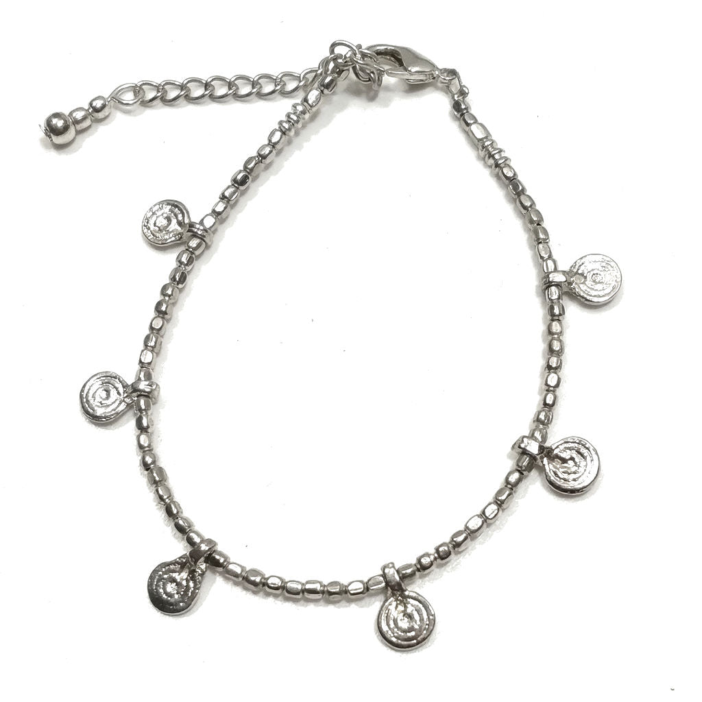 Bracciale artigianale in ottone STELLA SPIRALE FIORI | Bracciale ottone