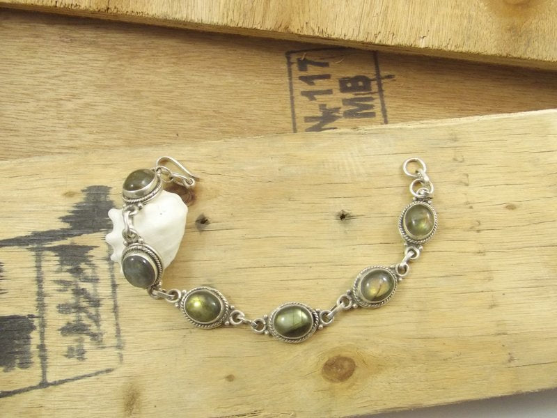 Bracciale argento 925 LABRADORITE filifrana – immagine2