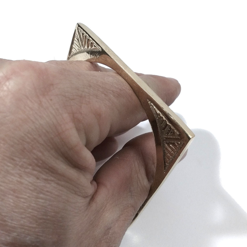 Bracciale in ottone QUADRATO Bracciale artigianale | BRACCIALE ETNICO