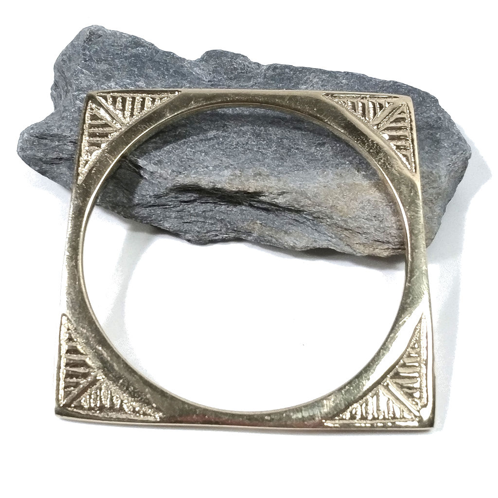 Bracciale in ottone QUADRATO Bracciale artigianale | BRACCIALE ETNICO