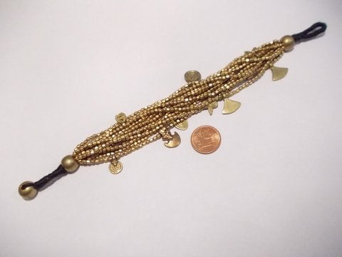 Bracciale etnico Naga in ottone pendenti