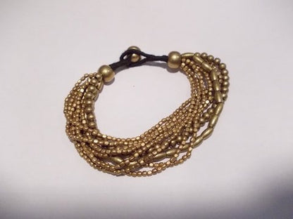 Bracciale etnico Naga in ottone 10 linee – immagine2