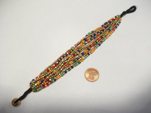 Bracciale etnico Naga in ottone multicolor – immagine3