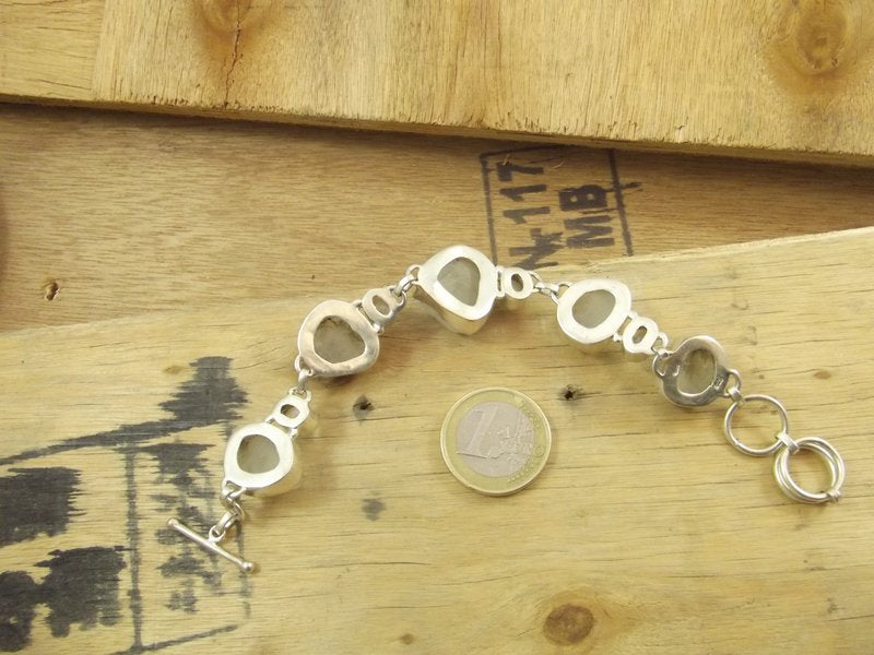 Bracciale argento 925 PIETRA di LUNA grezza