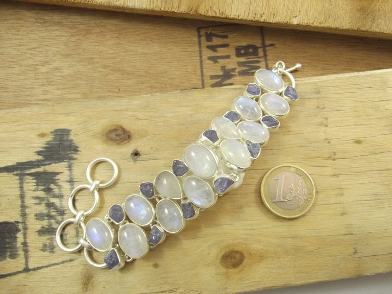 Bracciale argento 925 Pietra di LUNA e TANZANITE – immagine5