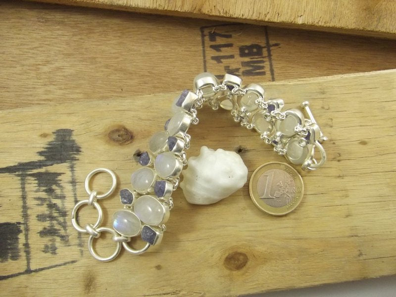 Bracciale argento 925 Pietra di LUNA e TANZANITE – immagine4