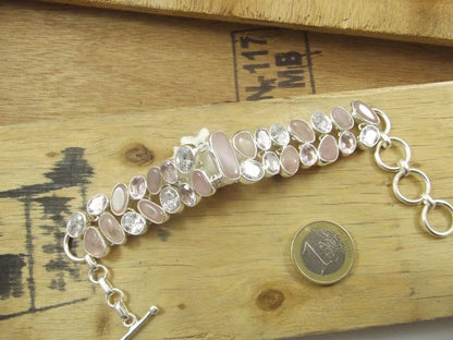 Bracciale argento 925 CRISTALLO di ROCCA e Rodocrosite – immagine7