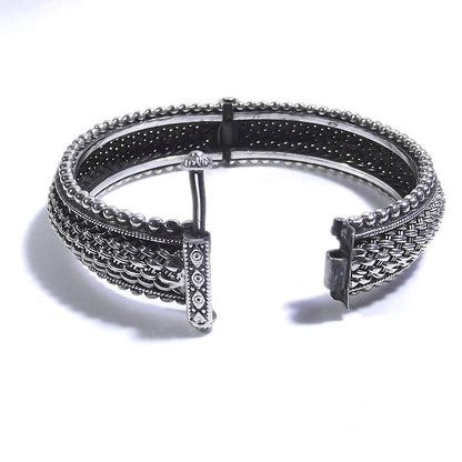 Bracciale etnico SAMTA in argento rigido | Gioielli etnici Il mondo di Wit