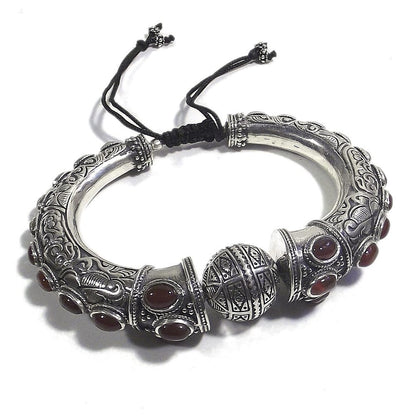 Bracciale etnico JIGER in argento rigido | Gioielli etnici Il mondo di Wit
