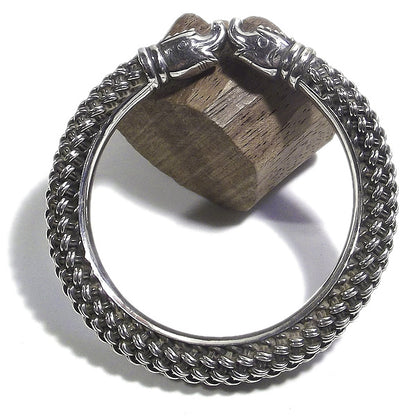 Bracciale etnico INIKA in argento rigido con elefante | Gioielli etnici Il mondo di Wit