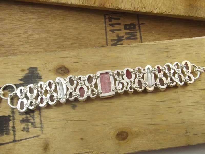 Bracciale argento 925 CRISTALLO di ROCCA e Rodocrosite – immagine5