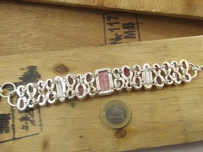 Bracciale argento 925 CRISTALLO di ROCCA e Rodocrosite – immagine6
