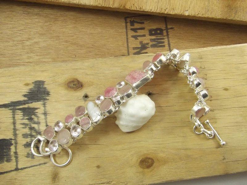 Bracciale argento 925 CRISTALLO di ROCCA e Rodocrosite – immagine8