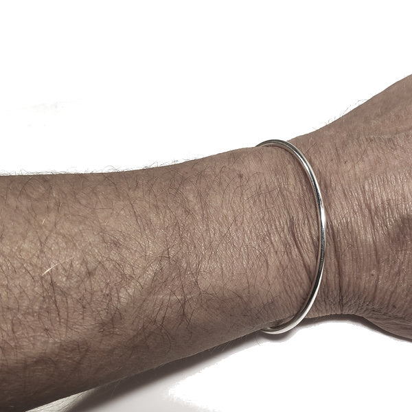 Bracciale liscio a cerchio ANOJ in argento da UOMO o DONNA - rigido | Gioielli da Uomo