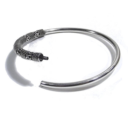 Bracciale etnico BAYU in argento da UOMO o DONNA - rigido | Gioielli da Uomo