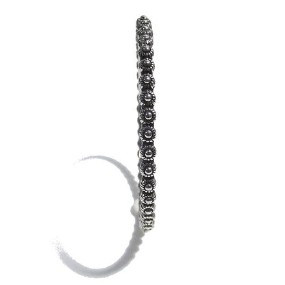 Bracciale etnico FLOR a cerchio in argento - rigido | Gioielli etnici ilmodndodiwit.com