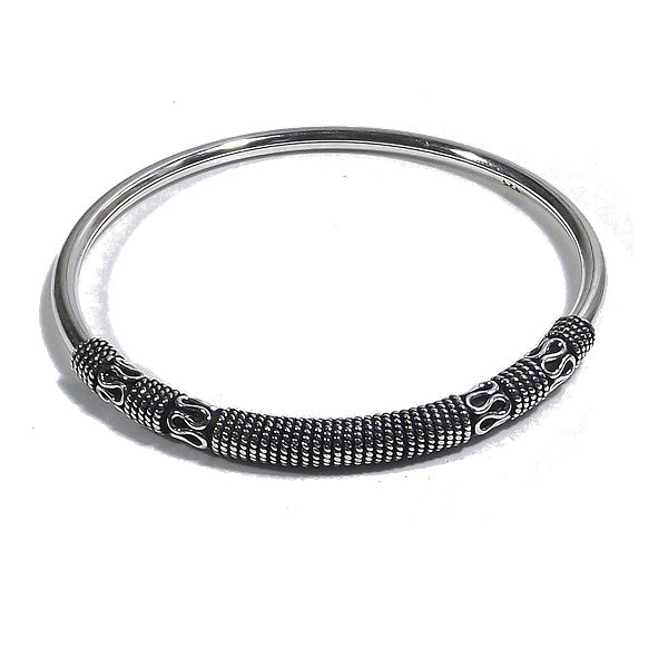 Bracciale etnico BAYU in argento da UOMO o DONNA - rigido | Gioielli da Uomo