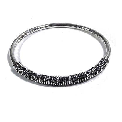 Bracciale etnico BAYU in argento da UOMO o DONNA - rigido | Gioielli da Uomo