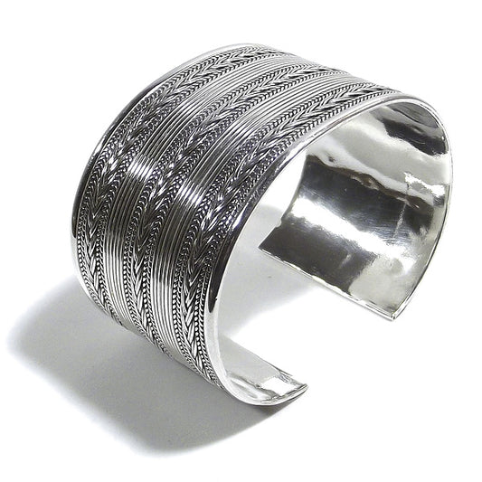 Bracciale etnico AUGUSTO in argento da UOMO o DONNA - rigido | Gioielli da Uomo